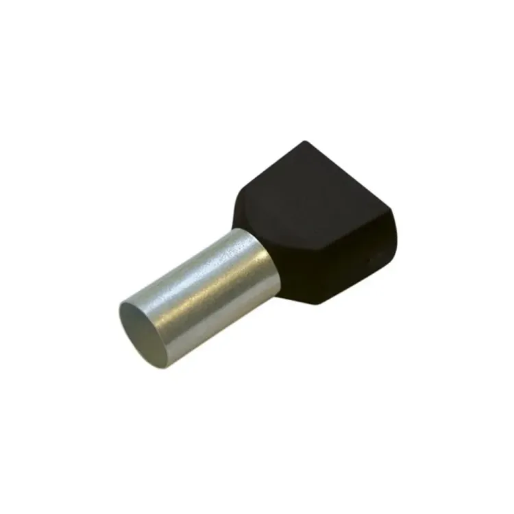 Haupa Black Bootlace Ferrule 1.5 x 8mm TW in 25 Pack