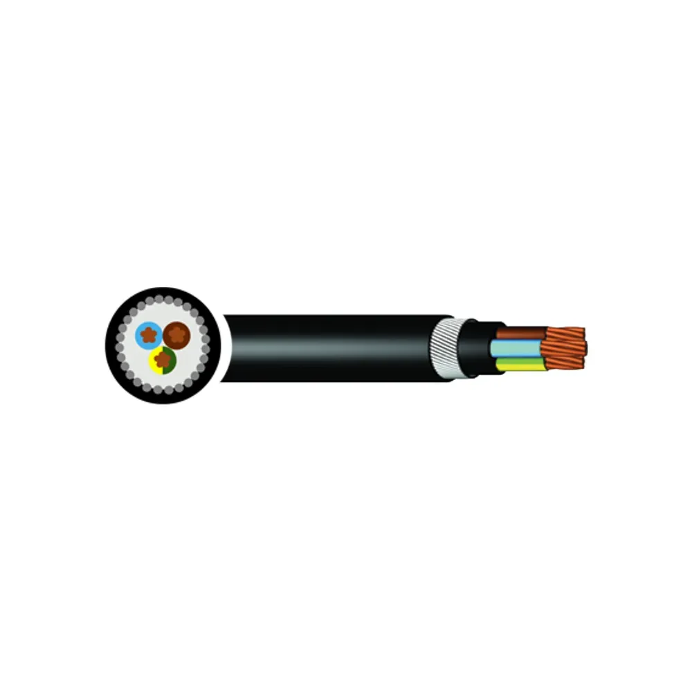 3 core 25mm SWA armoured cable with black PVC sheath