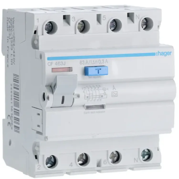 CF463J - Hager RCCB 4P 63A 300mA A Rated