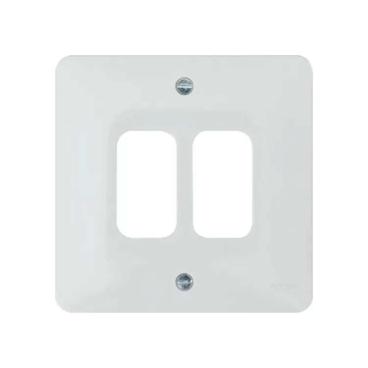 Hager 2 Gang White Grid Plate