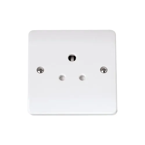 Click Curva 5A round pin socket polar white professional single gang