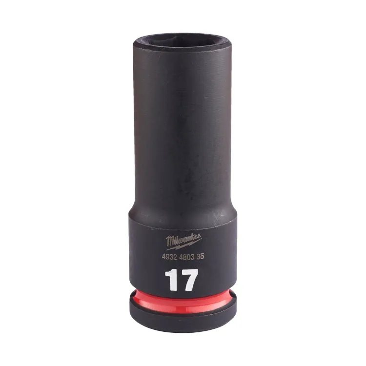 Milwaukee 17mm 1/2 inch deep impact socket chrome-molybdenum