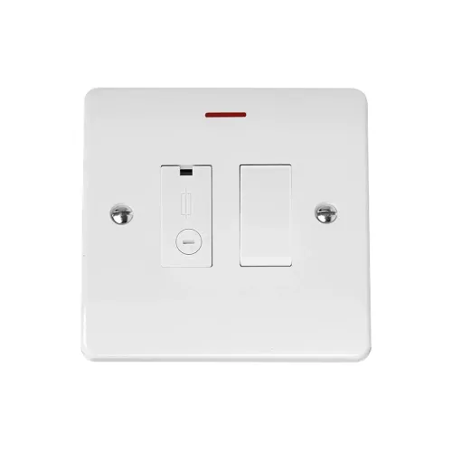 Click CMA2652 13A lockable FCU white front plate