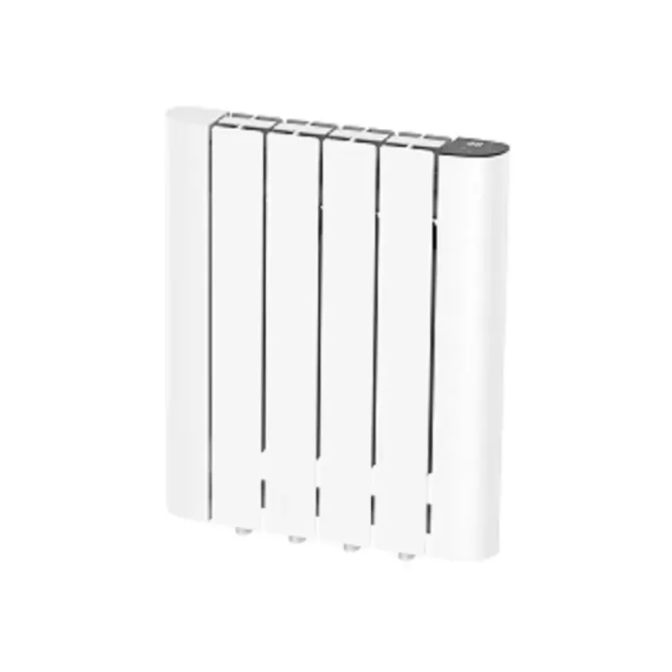 TITAN 600W 4-Fin Electric Radiator with WiFi control, mounted on a wall.