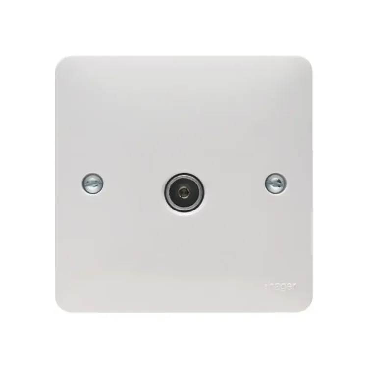 Hager White TV Socket Outlet Female