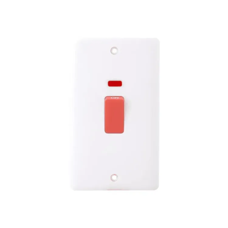 Iona 45A Double Pole 2 Gang Cooker Switch with Neon Light