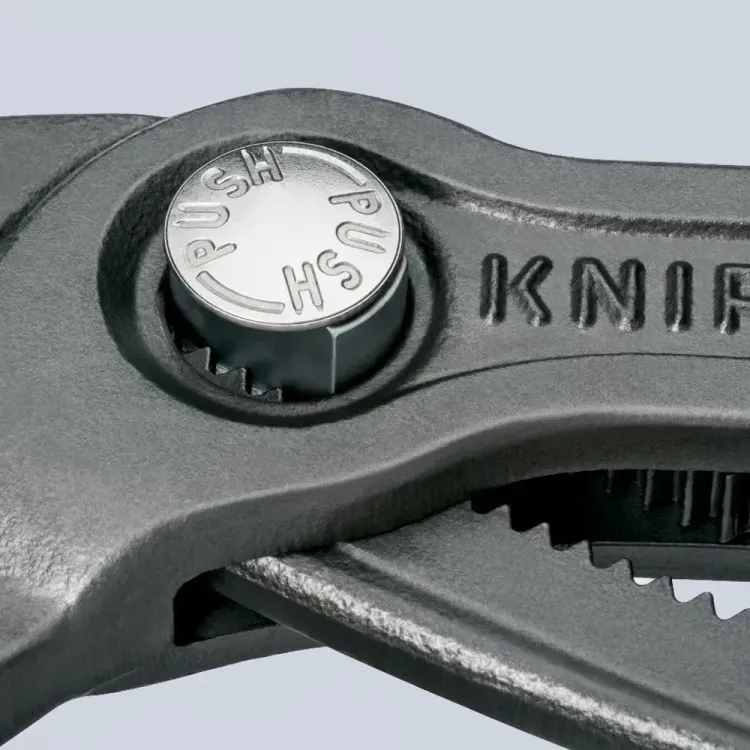 Knipex pipe grips with push-button 87 023 002, close