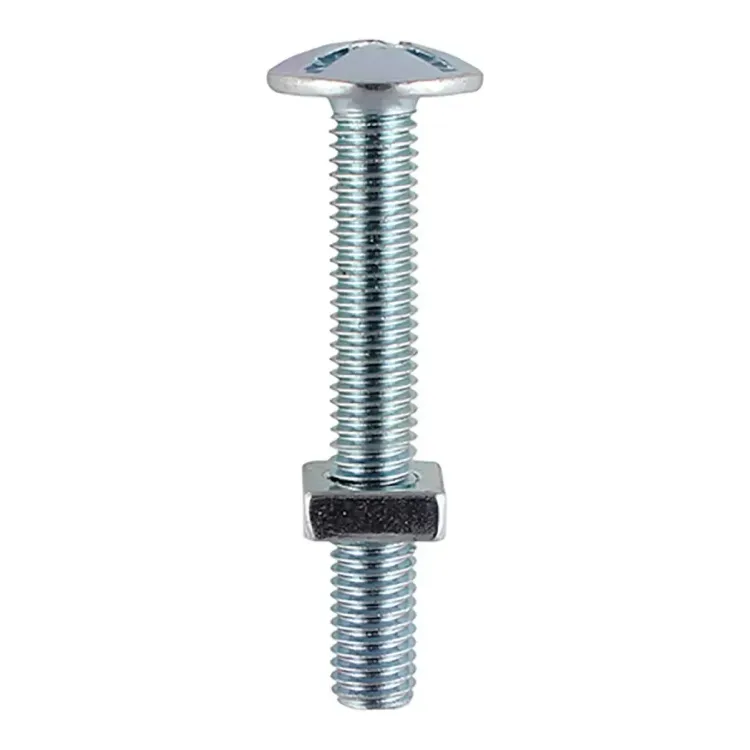M630 - Timco Roofing Bolts C/W Square Nuts BZP Box of 100 M6 x 30mm