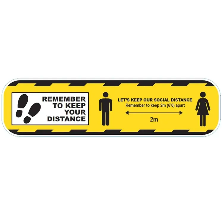 CVSDSY - Social Distance Floor Sticker Yellow 300mm Perm-Adhesive CVSDSY