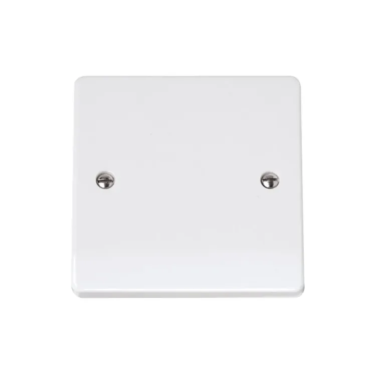 Click Curva 1 gang blank plate white CCA060 front view