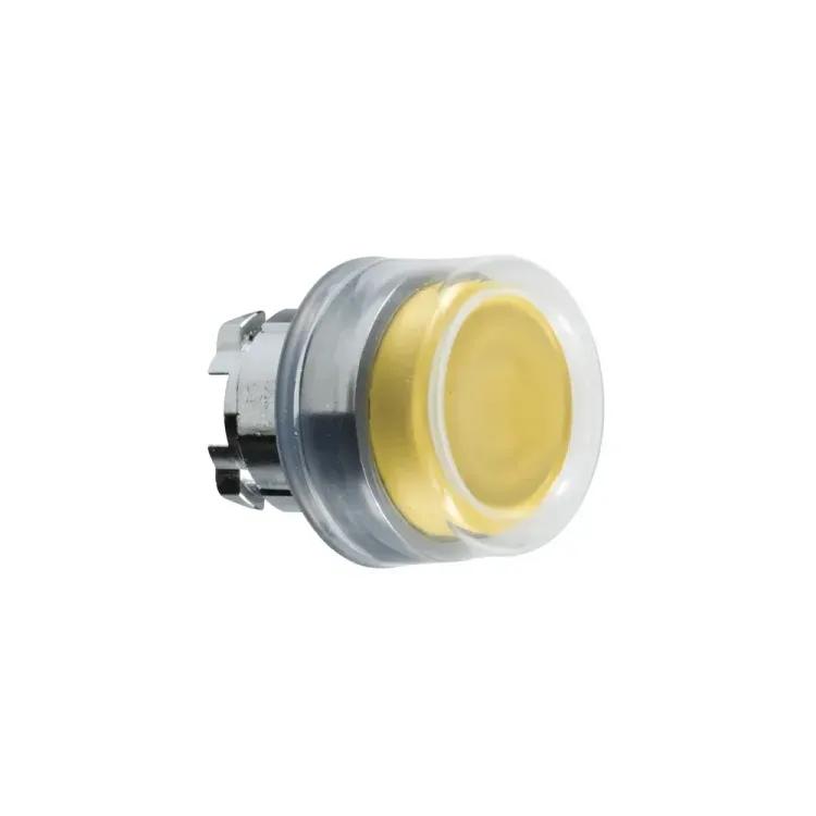 Telemecanique ZB4 BP5 Yellow Projecting-Booted Pushbutton Head side view