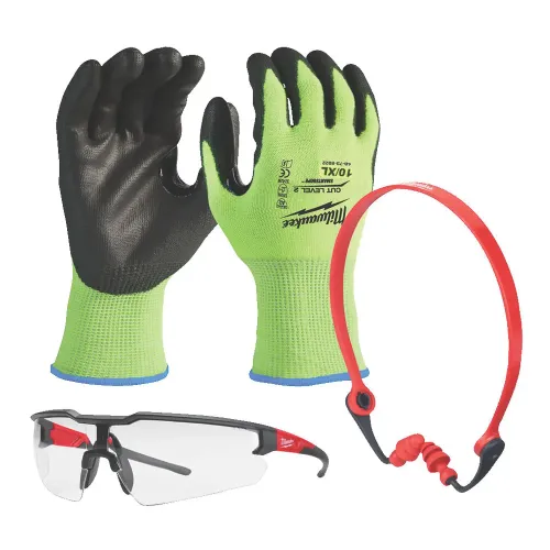 Milwaukee Transportation PPE Kit 3 piece with gloves, glasses, ear plugs