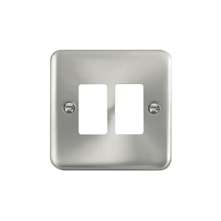 GridPro Satin-Chrome 1-Gang 2-Mod Plate