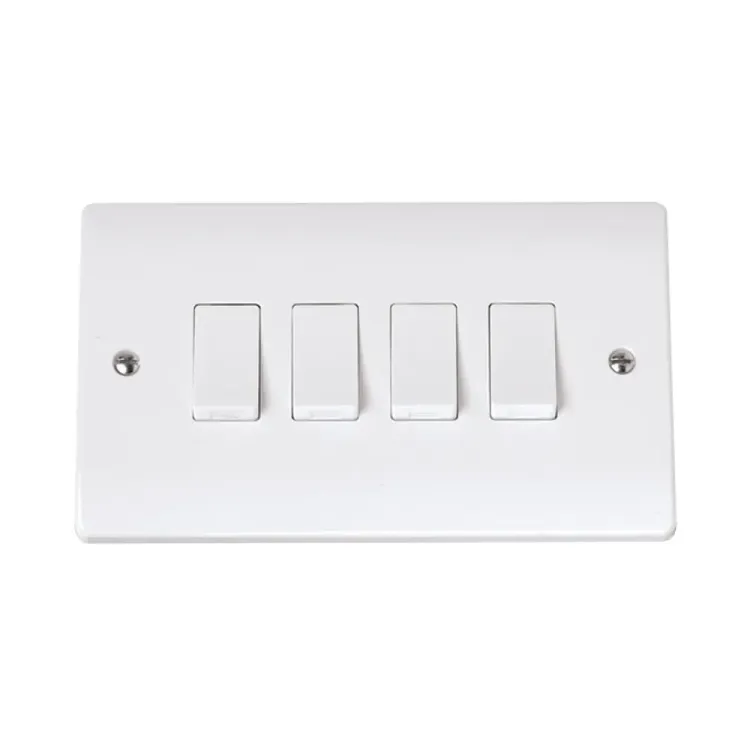 Click Curva 4 gang switch polar white professional quad gang switch