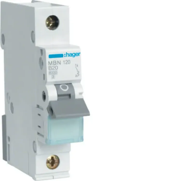 MBN120W - Hager MCB 1P 20A 6kA B 1M
