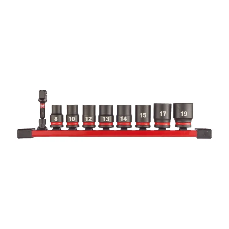 Milwaukee SHOCKWAVE 9-piece 3/8 inch impact socket set metric