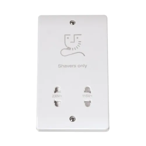 Click Curva dual voltage shaver socket white CCA100 front view