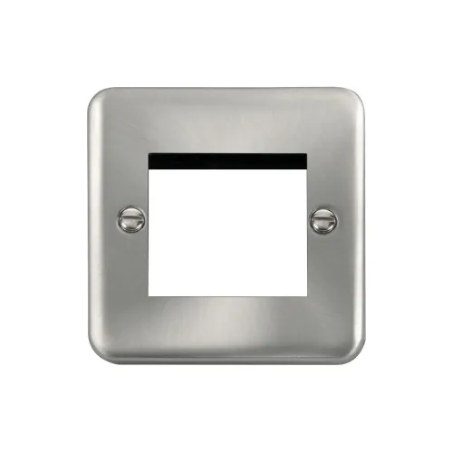 Click satin chrome media plate single gang unfurnished