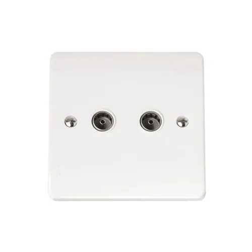 Click Mode CMA066 twin coaxial socket white