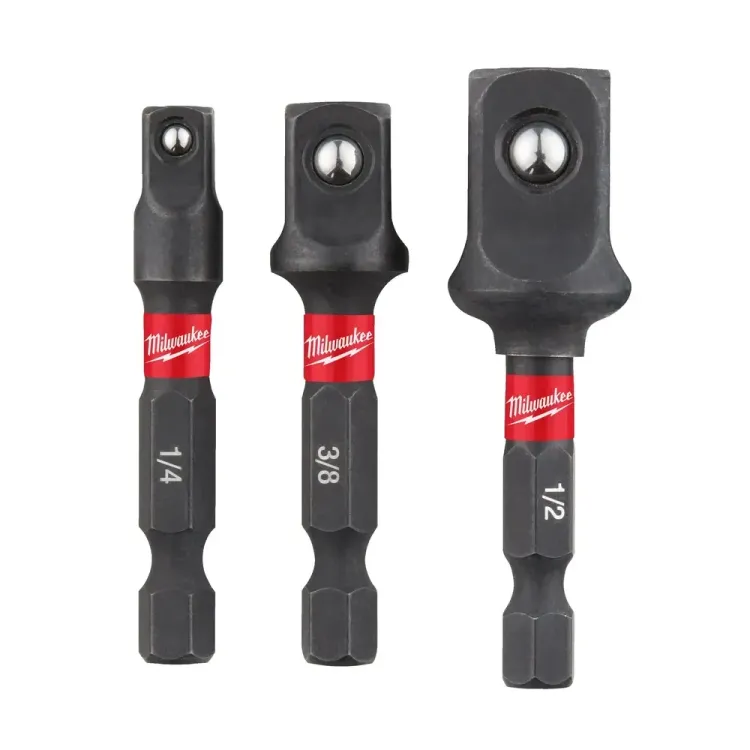 Milwaukee Shockwave Impact Duty Socket Adaptor Set - Hex Reception (3 pieces)