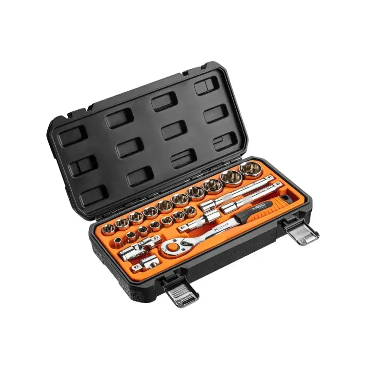 NEO Tools 23PCS 1/2" drive socket set in durable case