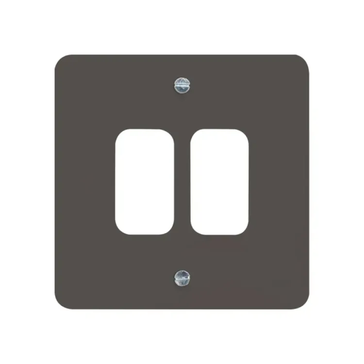 Hager 2 Gang Grid Plate in Grey