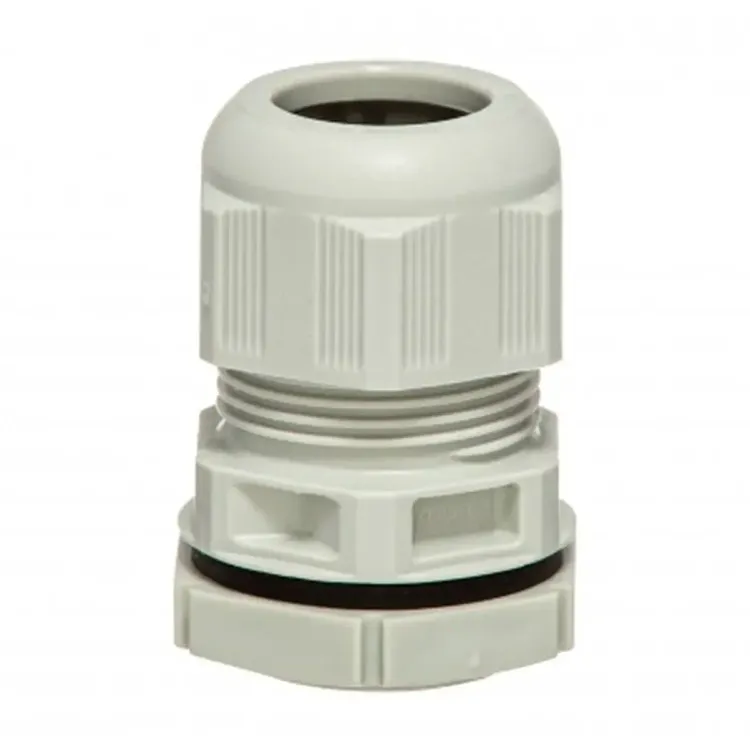 M40X1.5 - M40x1.5mm Cable Gland with Locknut IP67 Grey/Black Polyamide