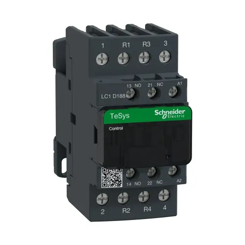 Schneider TeSys D 32A 48V AC 4P contactor LC1D188E7 front view