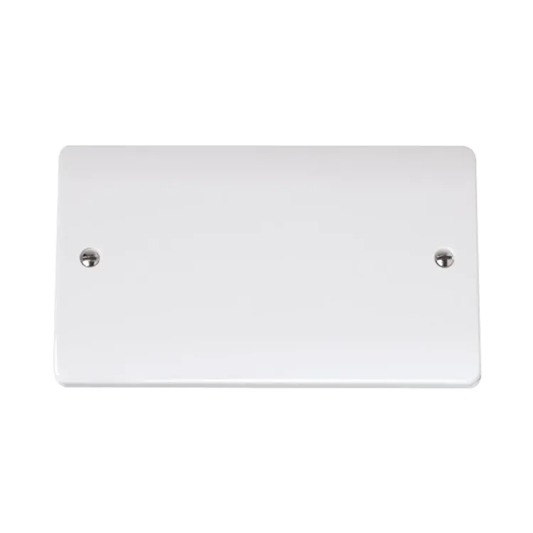 Click Curva 2 gang blank plate white CCA061 front view