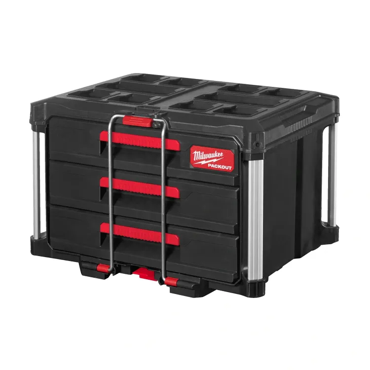 Milwaukee PACKOUT 3 Drawer Tool Box metal reinforced corners