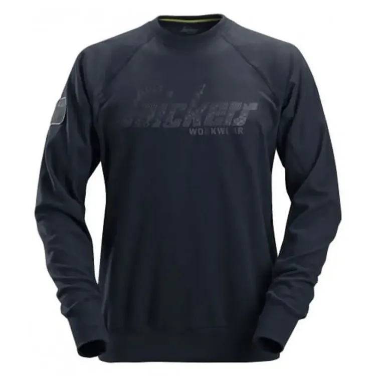 2882-9500M - Snickers Round Neck Logo Sweatshirt Navy Medium