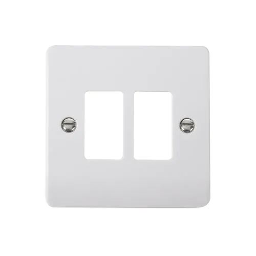 Click CMA20402 2-gang GridPro frontplate polar white finish