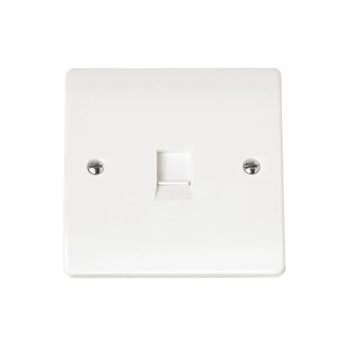 Click Mode CMA115 single gang RJ11 telephone socket polar white