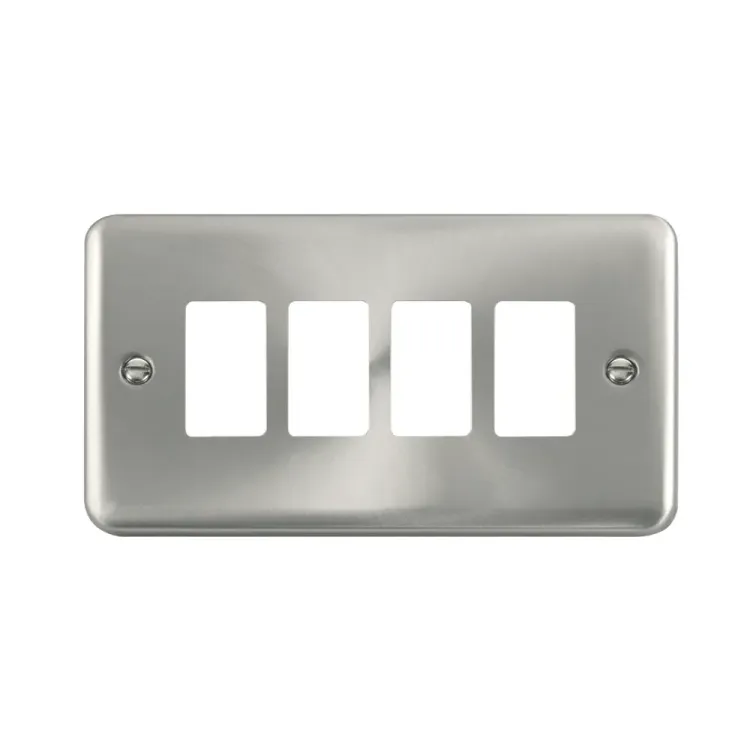 GridPro Satin-Chrome 2-Gang 4-Mod Plate
