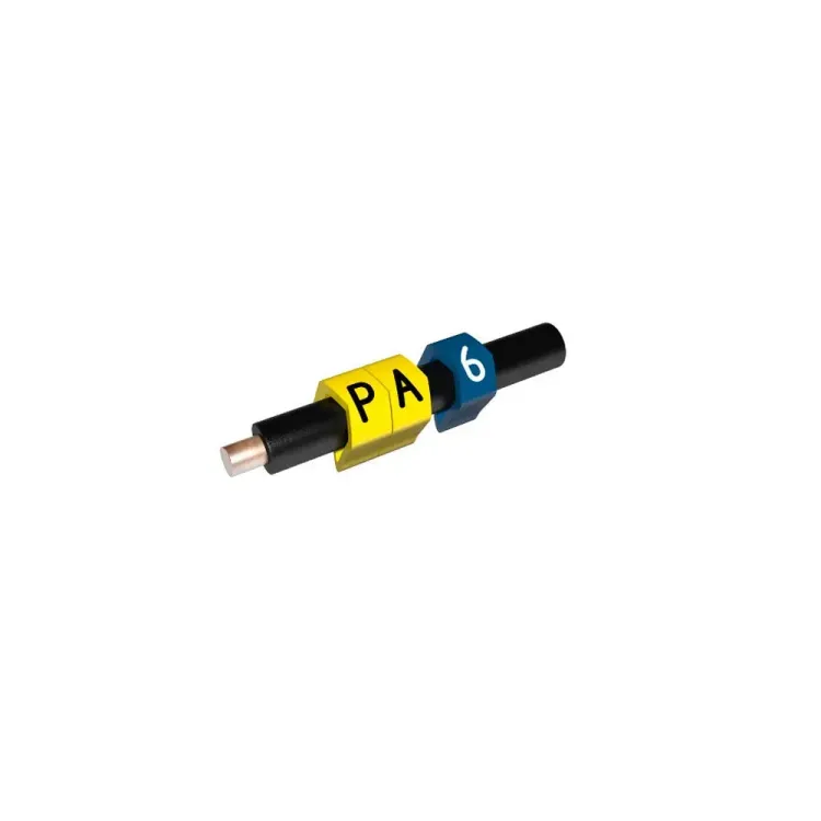 Blue single character cable marker