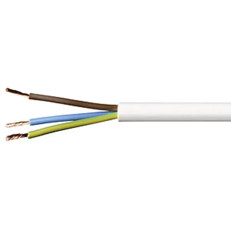 325PVC - 3 x 2.5mm PVC Circular White Flex (Per 1 Mtr)