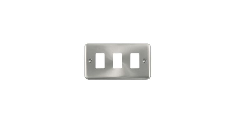 GridPro Satin-Chrome 2-Gang 3-Mod Plate