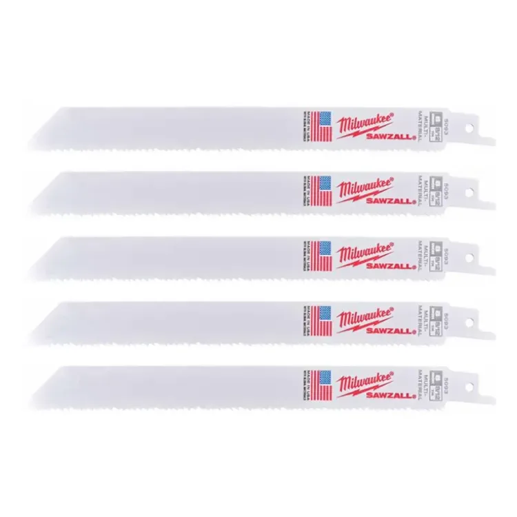 48005093 - Milwaukee Sawzall Blade 200mm 8/12 TPI Universal Pack 5 48005093