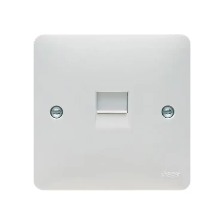 Hager White RJ45 Socket