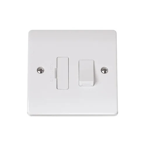 Click Curva 13A switched fused connection unit white CCA051 front view