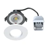 DL190B-FW downlighter, 5-7W, Cut-out 65-78mm, white trim, CCT