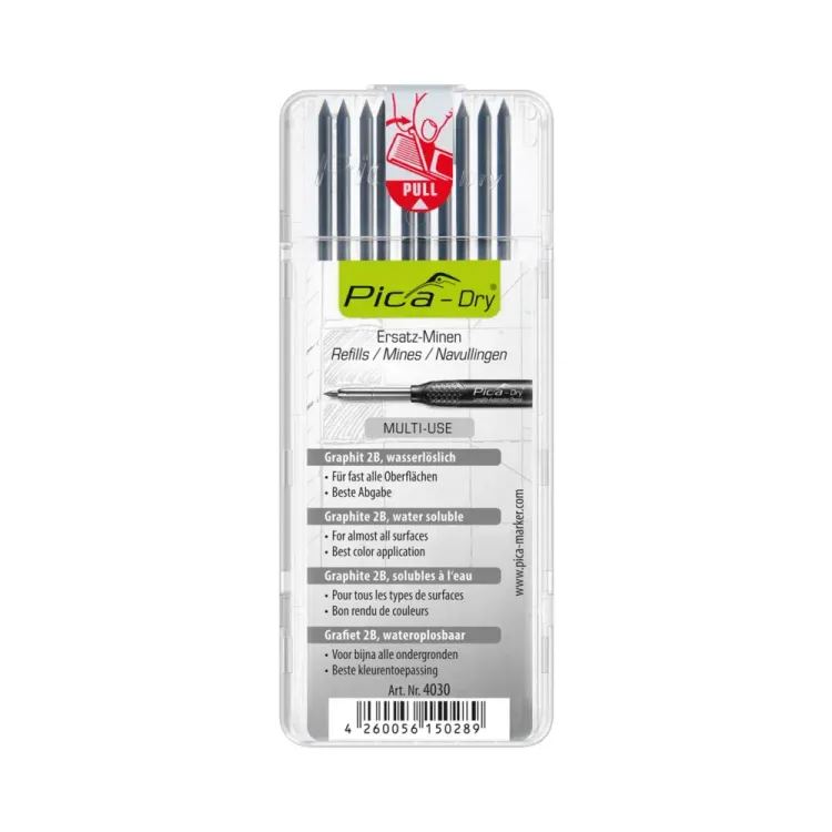 Pica Dry 4030 Refills for Ink Markers Black x 10