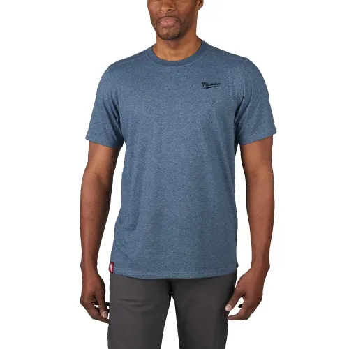 Milwaukee Hybrid T-shirt short sleeve blue size S front view