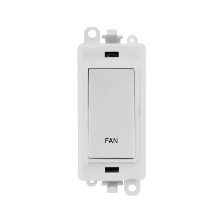 Click GridPro 20A Double Pole Switch Module, 2-Way, Fan, Polar White