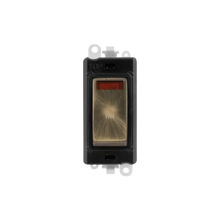 GM2018NBKAB-FN 20AX DP switch module with neon, 'Fan' engraved
