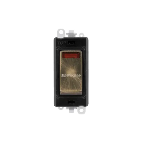 Click GridPro 20A double pole switch module dishwasher antique brass