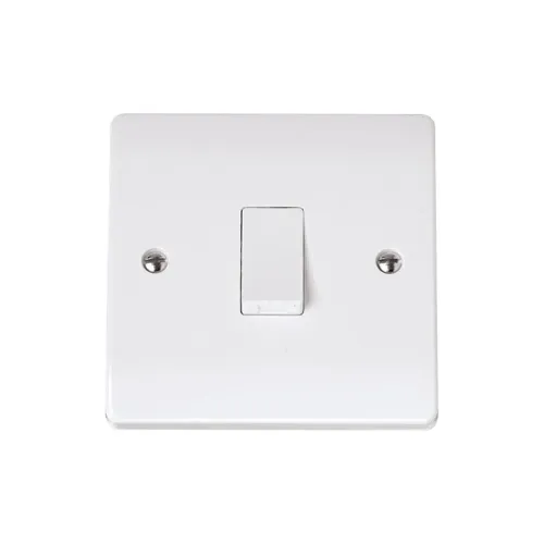 Click Curva 1 gang 2 way switch polar white professional single gang