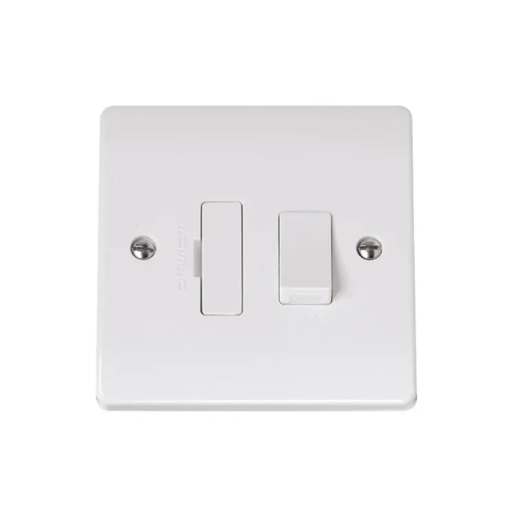 Click Curva 13A switched fused connection unit white CCA051 front view