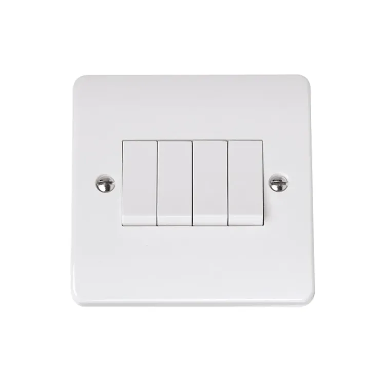 Click CMA9014 white 4-gang 2-way plate switch 10AX inductive load rating