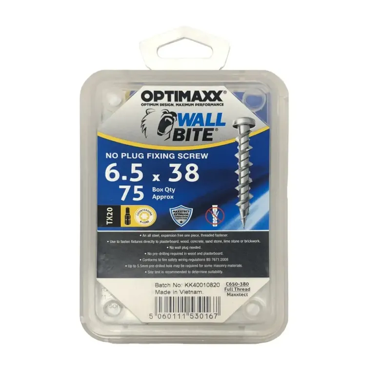C650380 - Optimaxx Wallbite Masonry Screws 6.5 x 38mm C650380